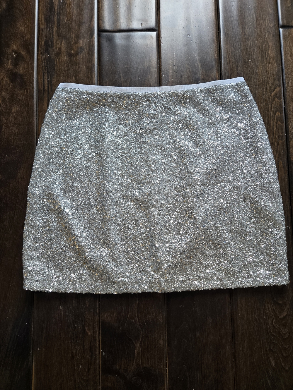 Topshop Silver Sequin Mini Skirt